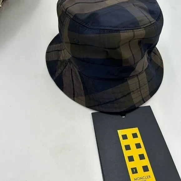Men’s Moncler genius fragment printed check, nylon bucket, hat, size medium - Picture 7 of 8
